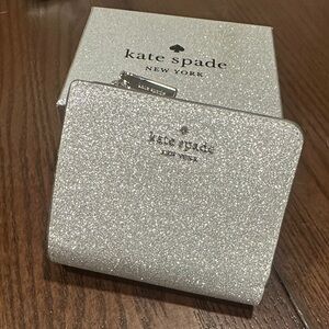 NWT Kate Spade Glittering Silver Wallet